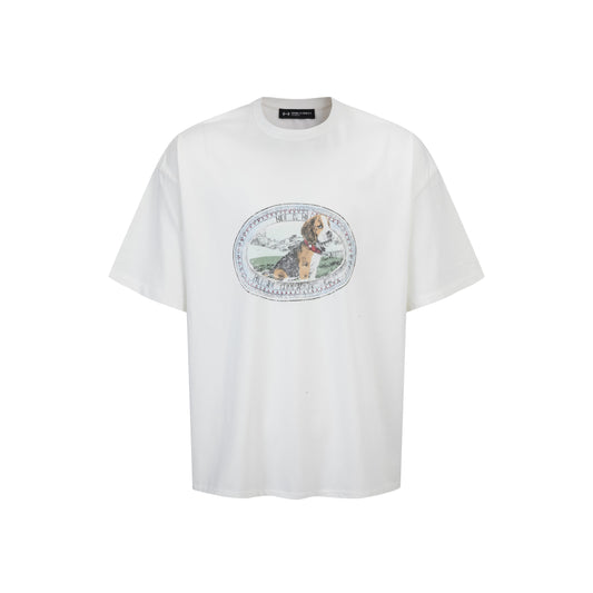 HIH FADED MOTIF TEE / BEAGLE