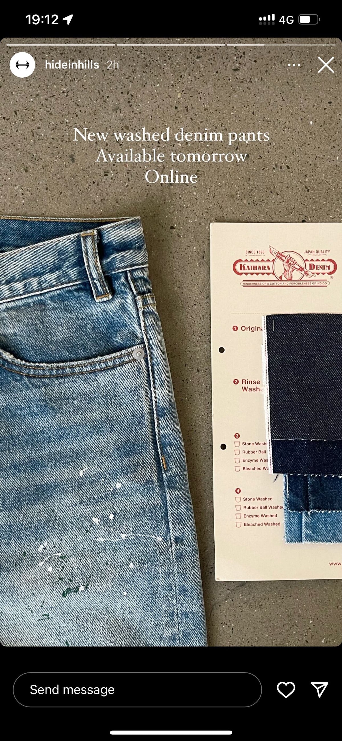 HIH WASHED DENIM PANTS / INDIGO - image 6