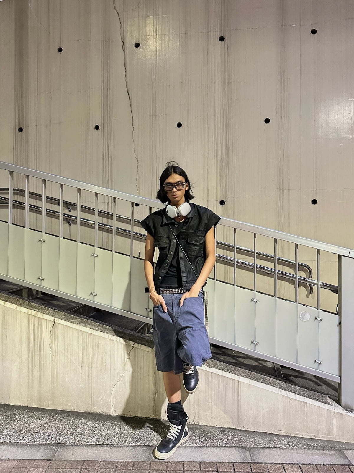 HIH WASHED WORK SHORTS / BLUE - image 5