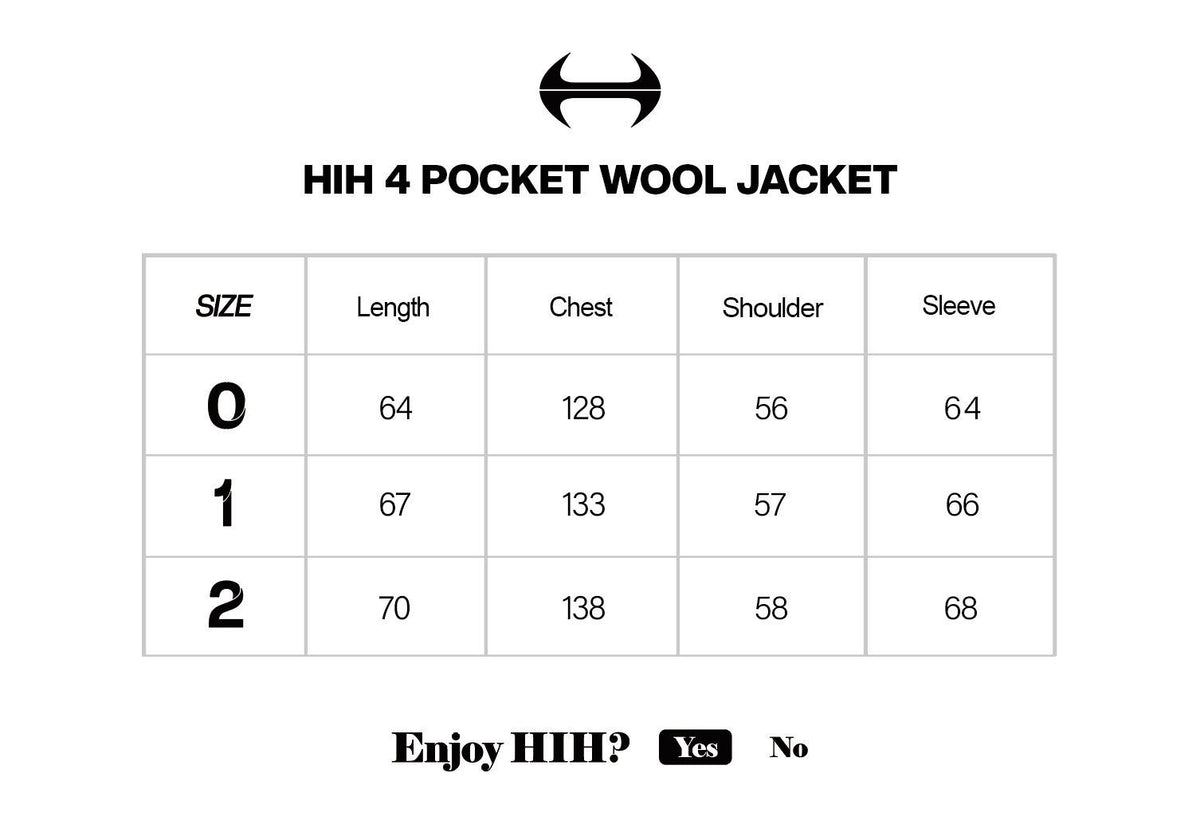 HIH 4 POCKET WOOL JACKET / BLACK - image 4